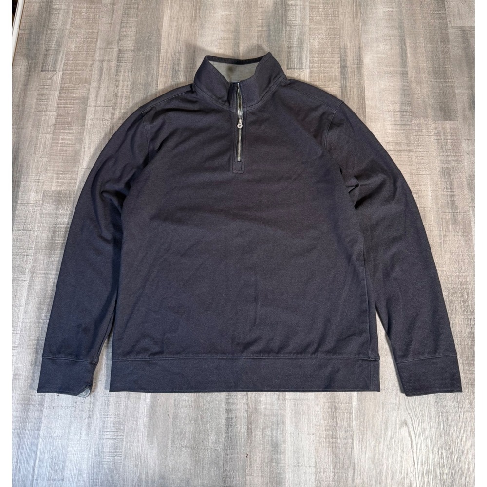Twillory Performance Quarter Zip Pullover Gray Stretch Tailored Fit Mens Large